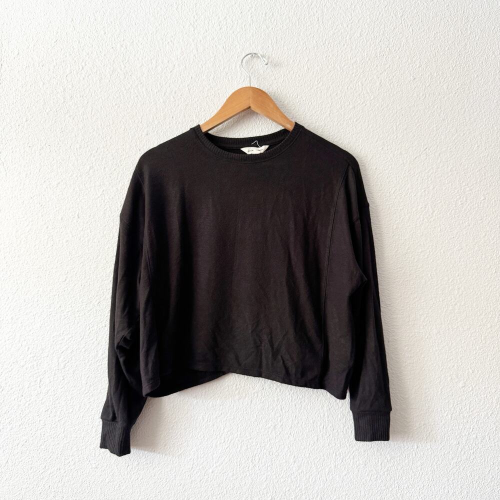 Lucky Brand Sweater Womens XS Black Casual Fall Soft Cozy Minimal Minimalist